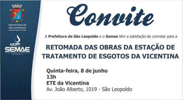 Retomada Das Obras Da Estação De Tratamento Da Vicentina Inicia Amanhã