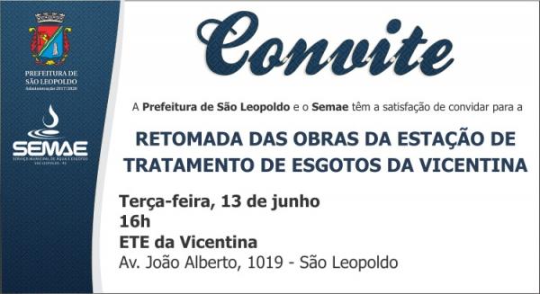 Ato De Retomada Das Obras Da Estação De Tratamento Da Vicentina Será Terça-feira